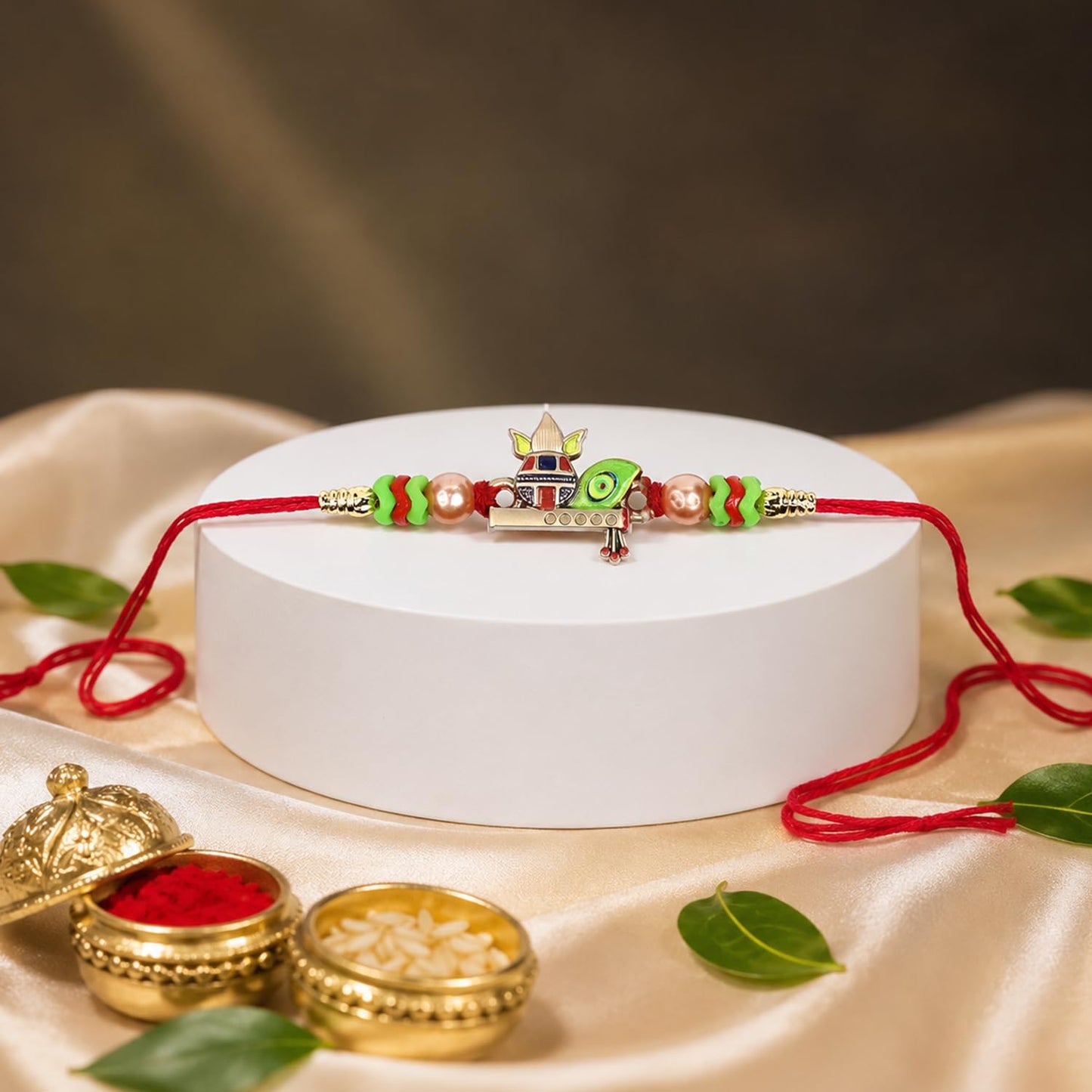 Designer Elegant Multicolor Kalash Labh Rakhi Combo for Brother | Pack of 5