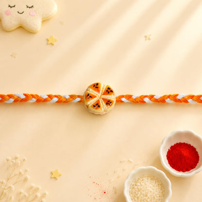 Cheese Cake Rakhi for Brother with Chocolate Magic 32gm, Coin & Card, Pack of 5