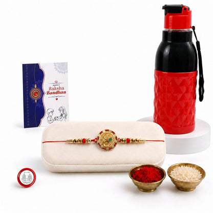 Ganesha Face Multicolor Rakhi for Brother & Bhaiya with Sports Water | Pack of 5