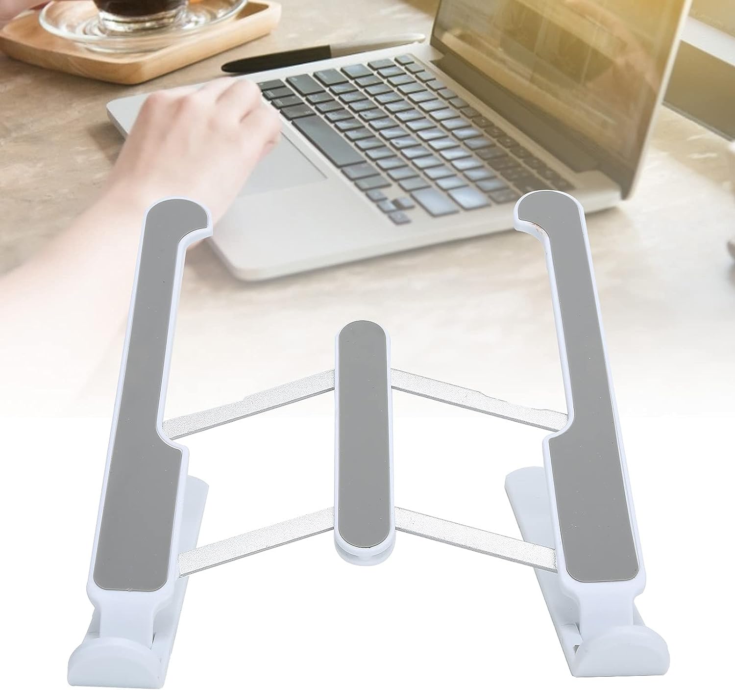 7240 ADJUSTABLE TABLET STAND HOLDER WITH BUILTIN FOLDABLE LEGS AND HI — Deodap