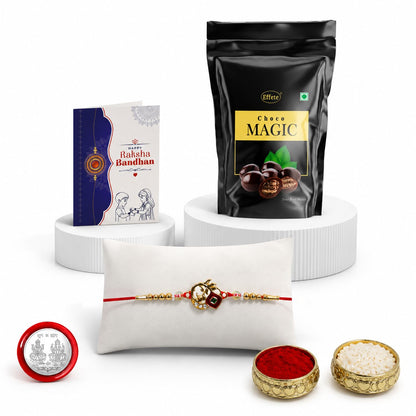 Bird Rakhi for Brother with Choco Magic Pouch, Roli Tikka & Card, Pack of 5