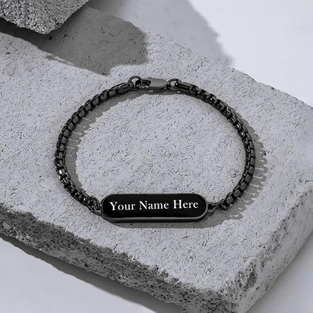 Black Customize Bracelet, Gift Bracelet (1 Pc)