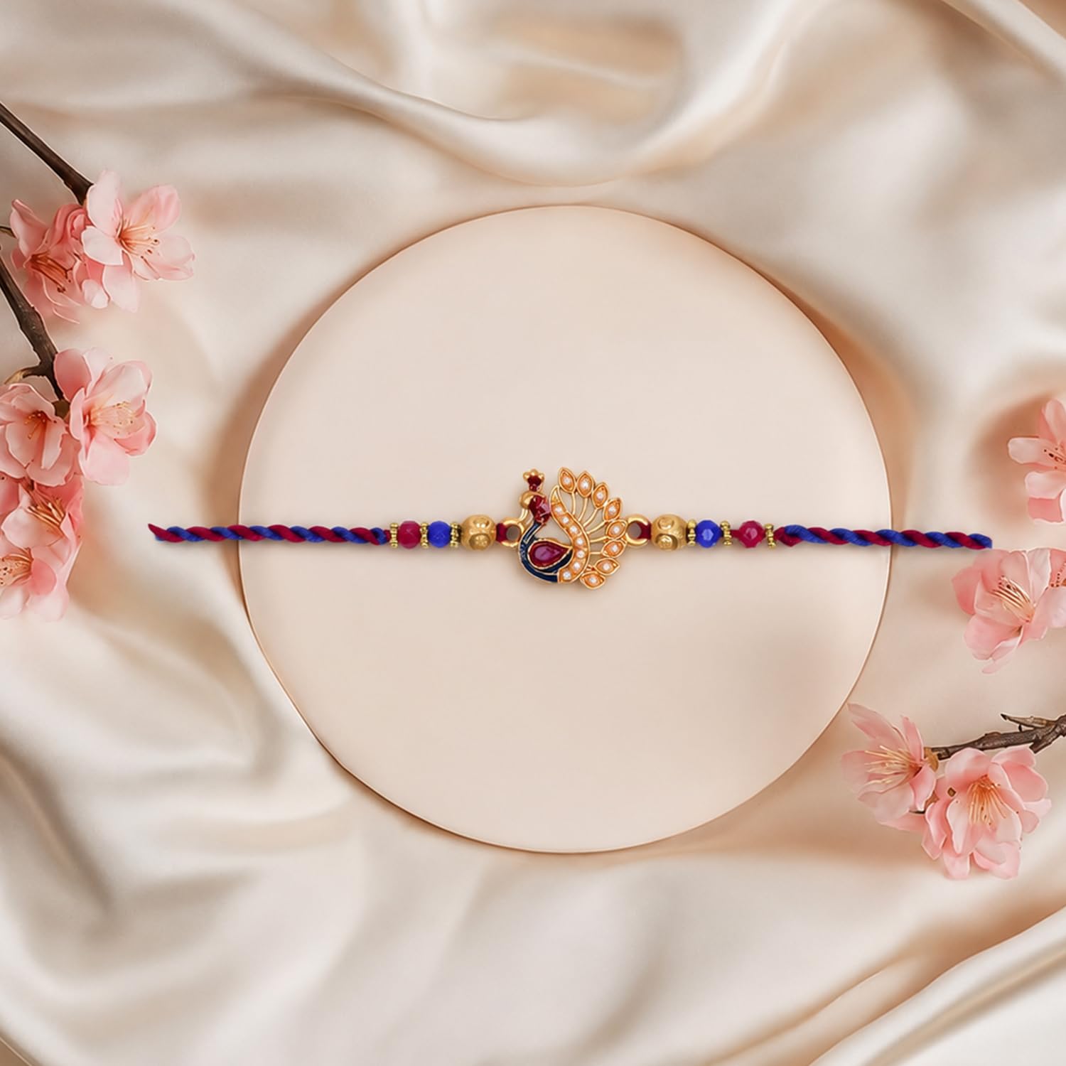 Designer Elegant Multicolor Peacock Kala Rakhi Combo for Brother | Pack of 5