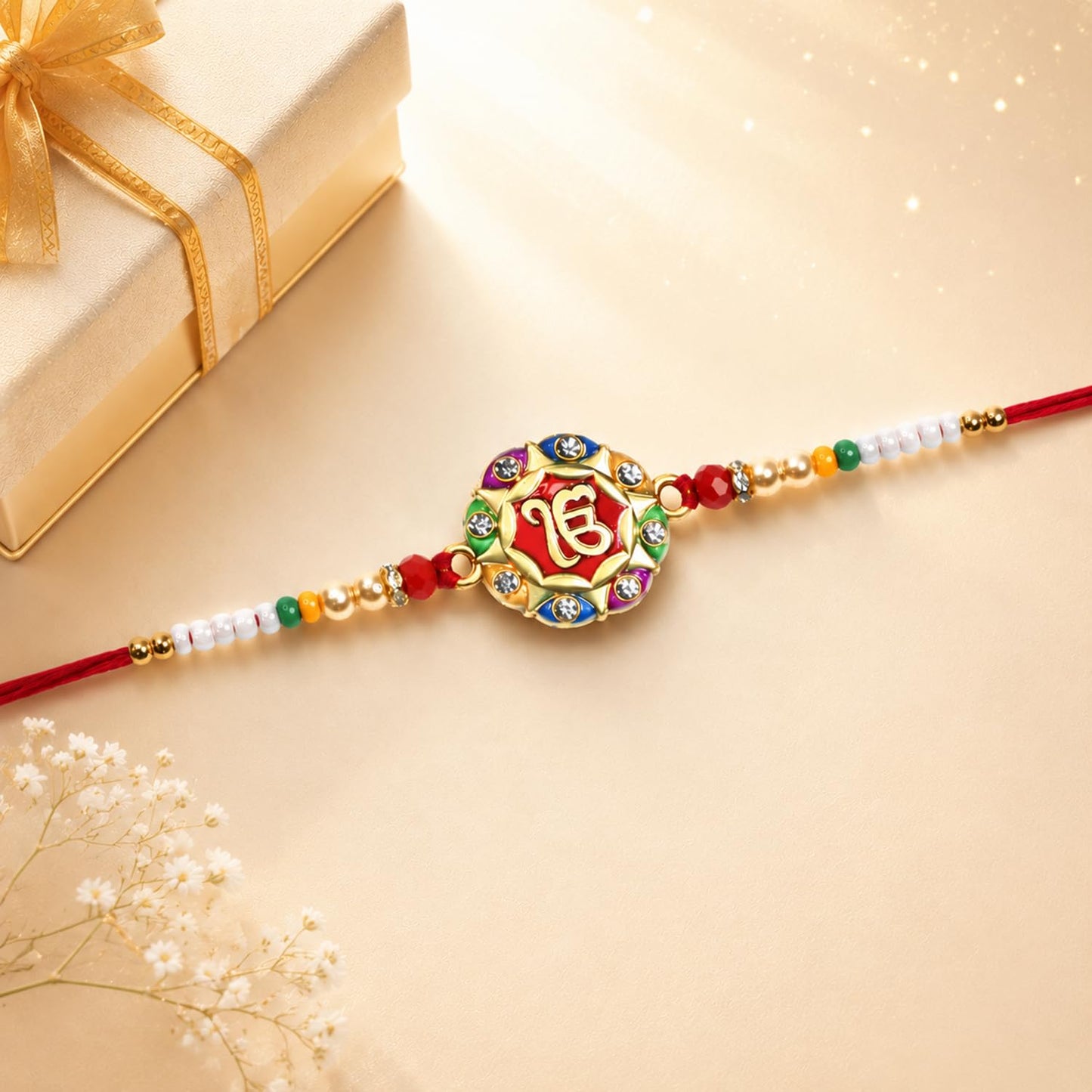 OM Rakhi for Brother with Coffee Almond 96gm - Raksha Bandhan Gift Set, Pack of 7