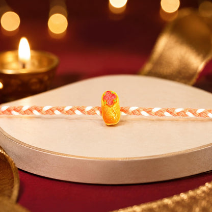 Designer Rakhi for Brother with Choco Almonds 32gm, Roli Tikka & Card, Pack of 6