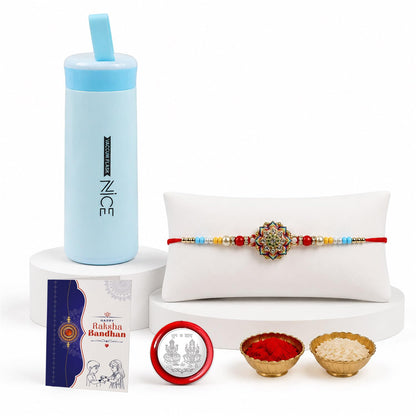 Designer Elegant Multicolor Flower Rakhi Combo for Brother Bhaiya | Pack of 5