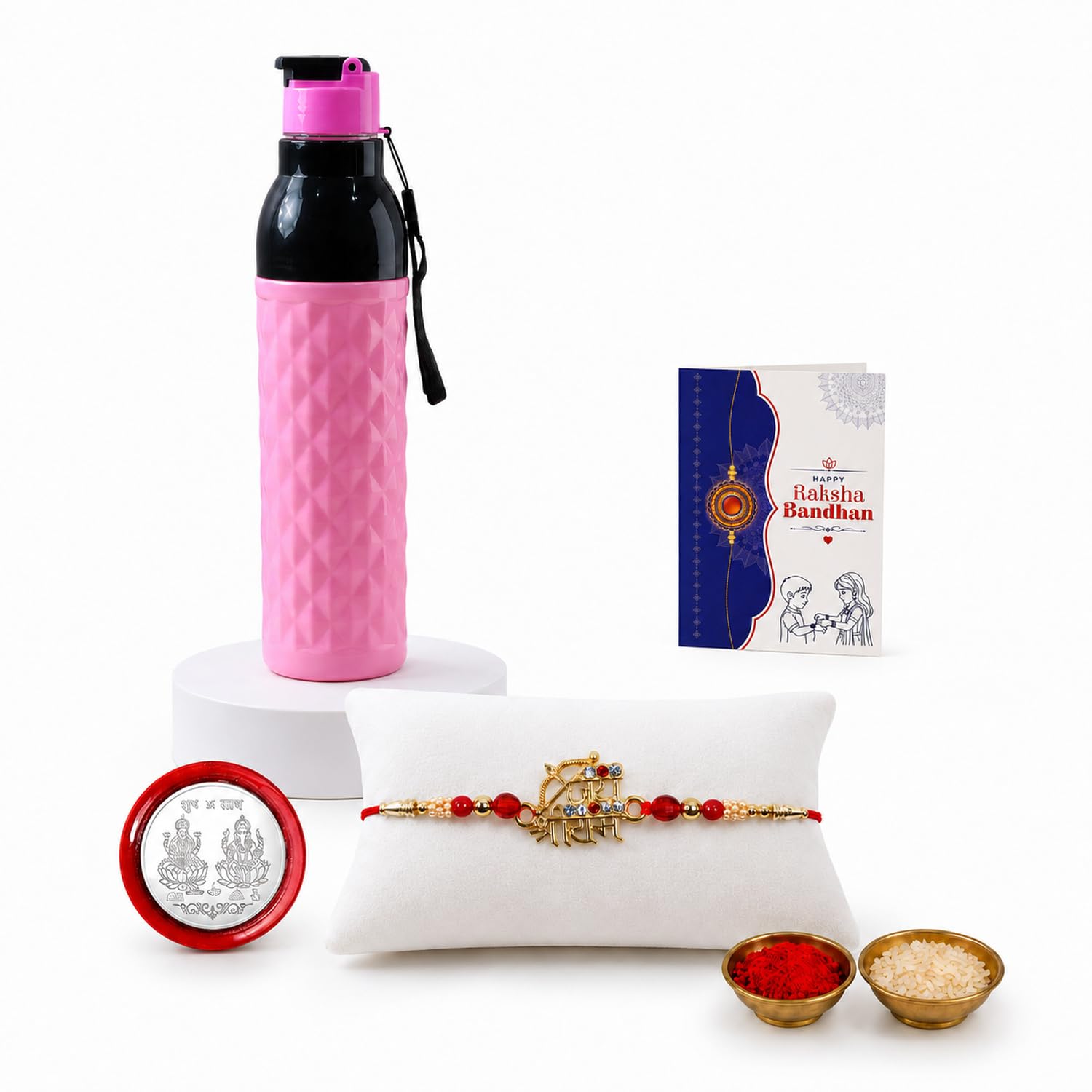 Shree Ram Multicolor Rakhi for Brother & Bhaiya with Diamond Pattern | Pack of 5