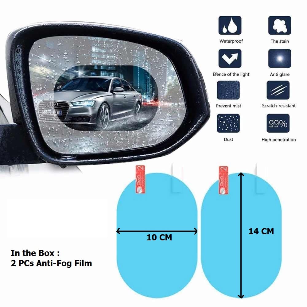 Car Mirror Anti Fog Film Rearview Side Mirror Waterproof Clear Film (1 Pc)