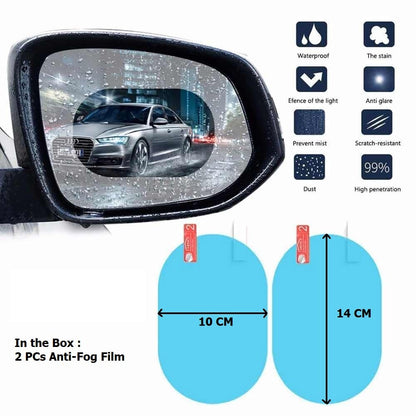 Car Mirror Anti Fog Film Rearview Side Mirror Waterproof Clear Film (1 Pc)