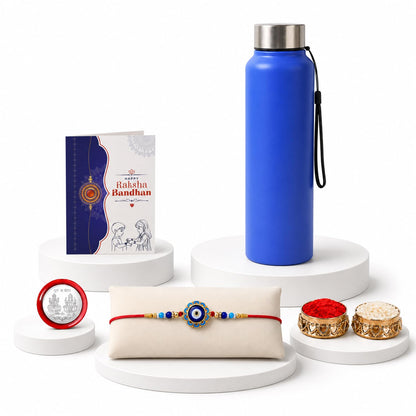 Evil Eye Multicolor Rakhi for Brother & Bhaiya with Stainless Steel | Pack of 5