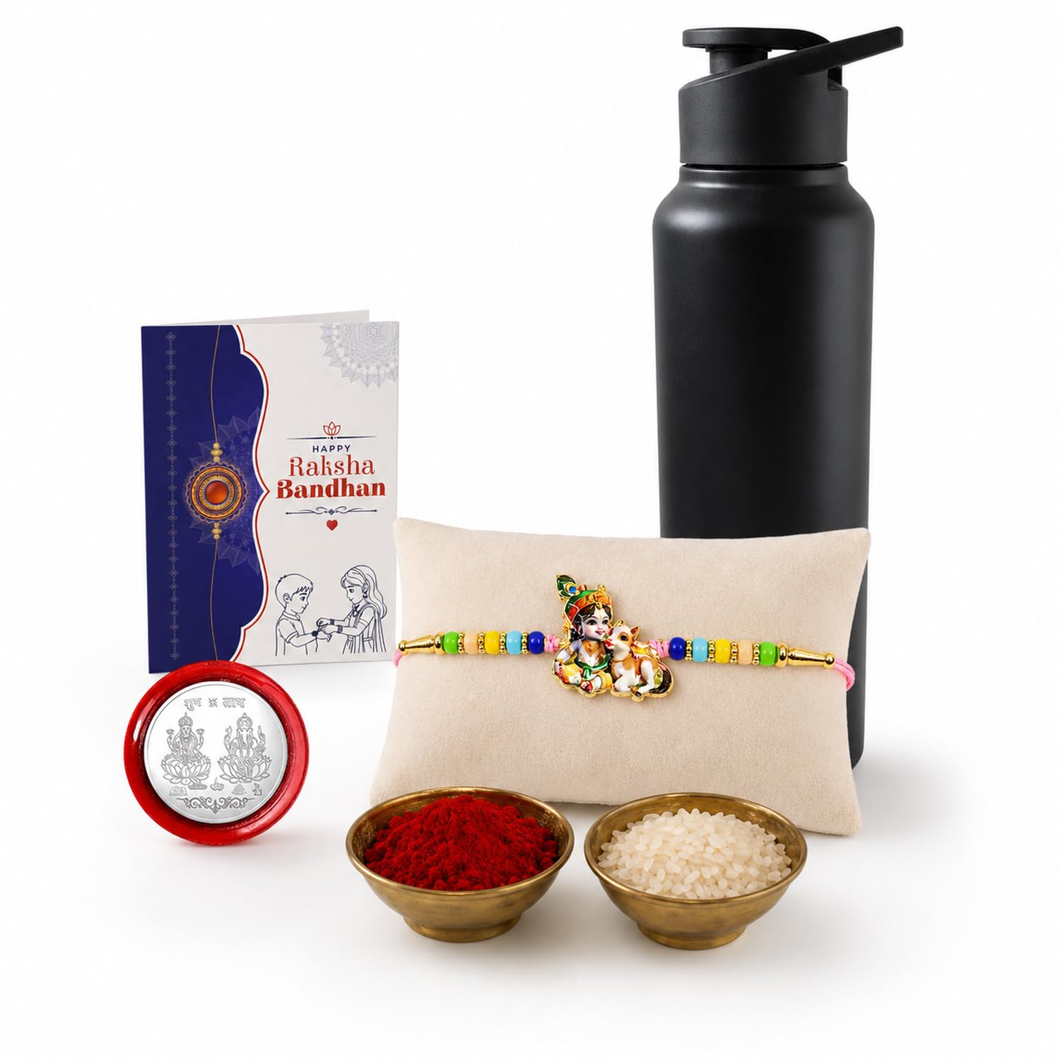 Krishna Multicolor Rakhi for Brother & Bhaiya with Sports Water | Pack of 5