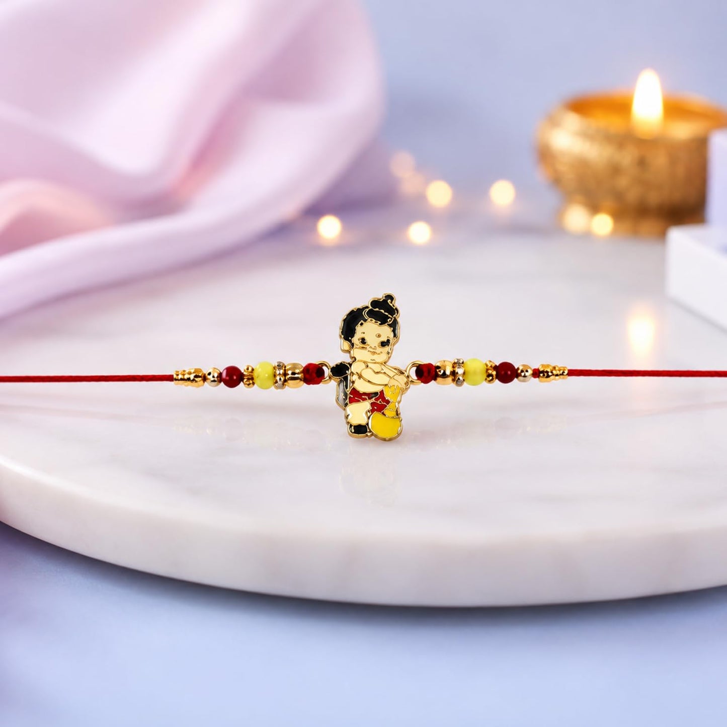 Bal Hanuman Rakhi for Brother with Kulfi Almonds 96gm, Coin & Card, Pack of 5
