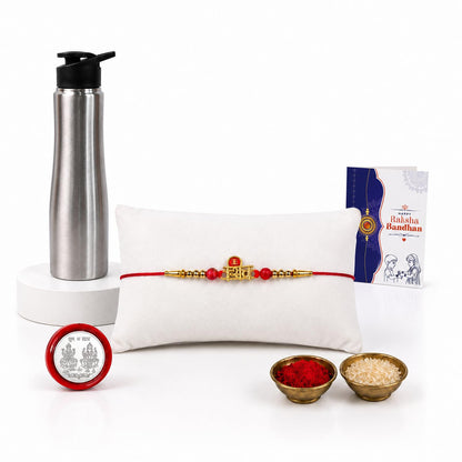 Shiv Multicolor Rakhi for Brother & Bhaiya with Stainless Steel Water | Pack of 5