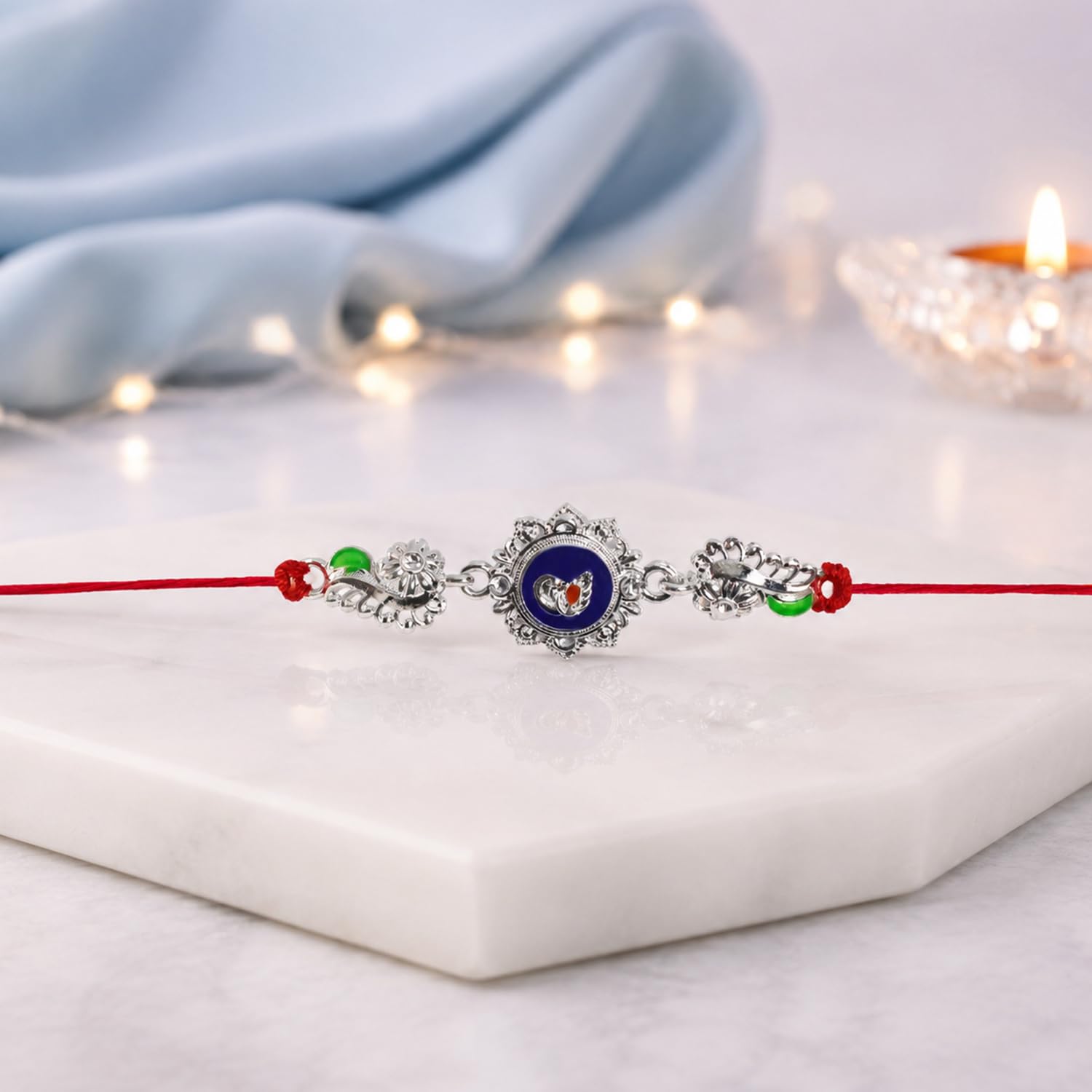 Elegant Stylish Rakhi for Brother with Choco Magic 32gm, Coin & Card, Pack of 5