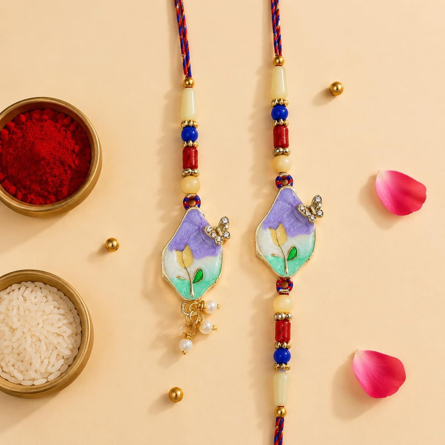 Designer Trendy Multicolor Lumba Rakhi Combo for Brother Bhaiya Bhai | Pack of 5