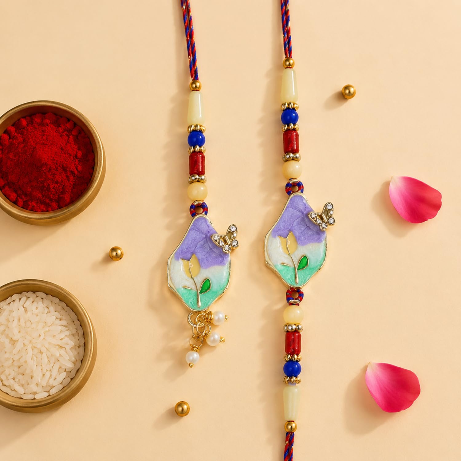 Designer Trendy Multicolor Lumba Rakhi Combo for Brother Bhaiya Bhai | Pack of 5