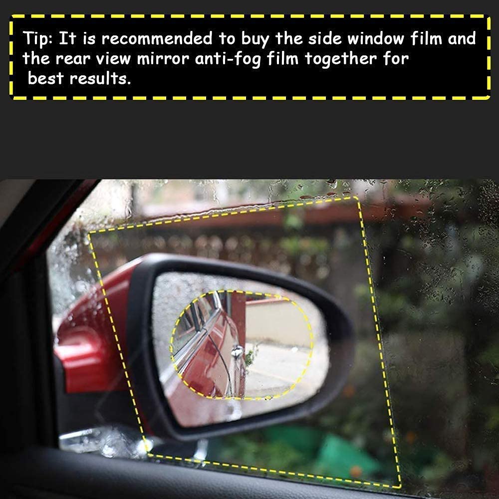 Car Mirror Anti Fog Film Rearview Side Mirror Waterproof Clear Film (1 Pc)