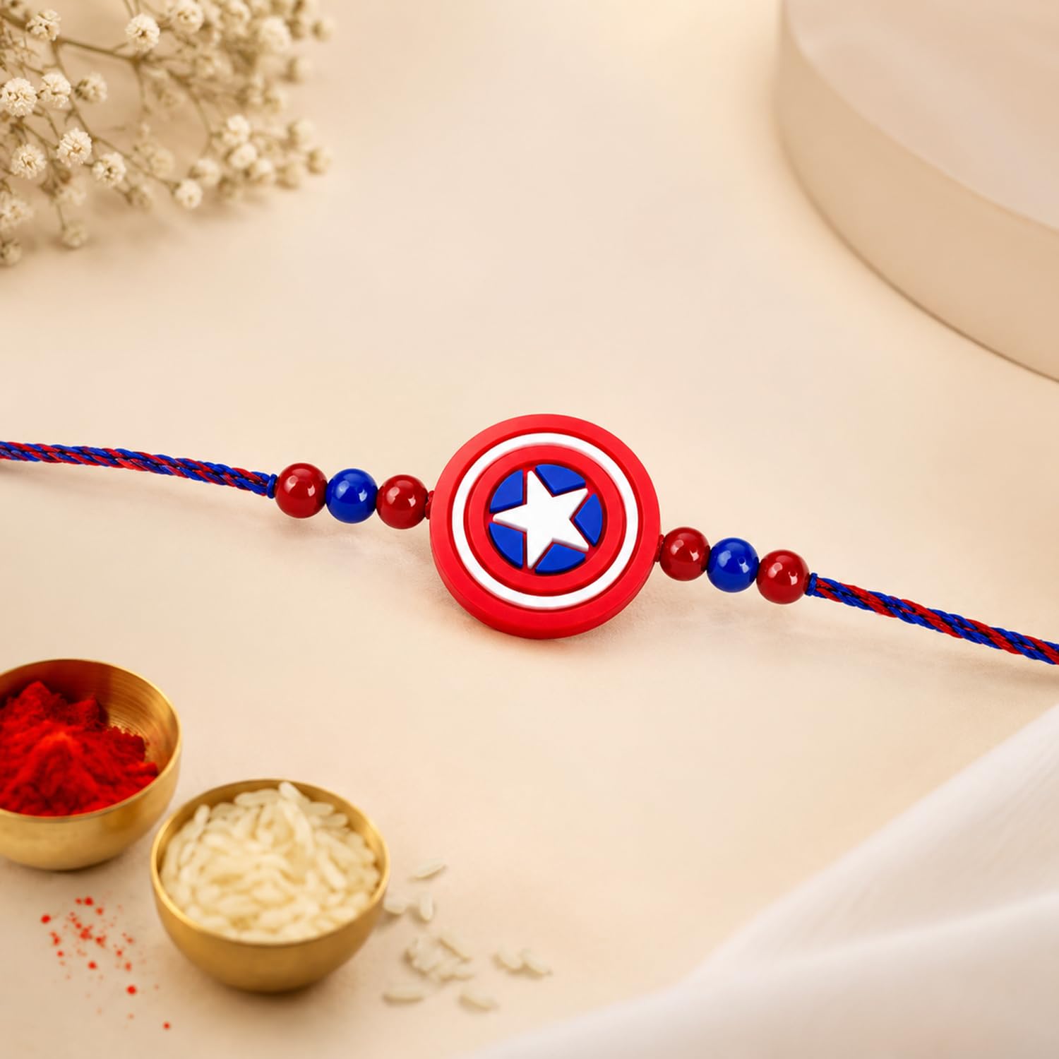 Kids Rakhi for Brother with Pooja Thali - Raksha Bandhan Gift Set, Pack of 7