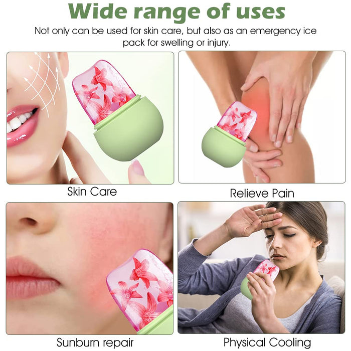 Non Slip Silicone Face Ice Cubes Easy Grip New Unique Shape ice Roller Base Reusable for Beauty  ( 1 pc )