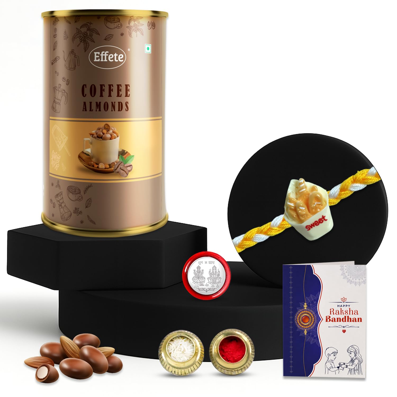 Complete Celebration Rakhi for Brother with Coffee Almond 96gm, Pack of 5