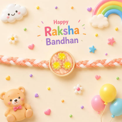 Rouund Rakhi for Brother with Biscuit 60gm - Raksha Bandhan Gift Set, Pack of 6