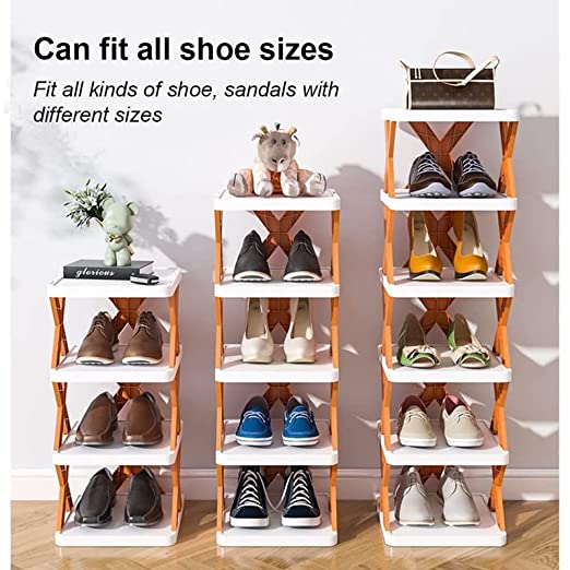 4 LAYER SHOES STAND, SHOE TOWER RACK SUIT FOR SMALL SPACES, CLOSET, SMALL ENTRYWAY, EASY ASSEMBLY AND STABLE IN STRUCTURE, CORNER STORAGE CABINET FOR SAVING SPACE