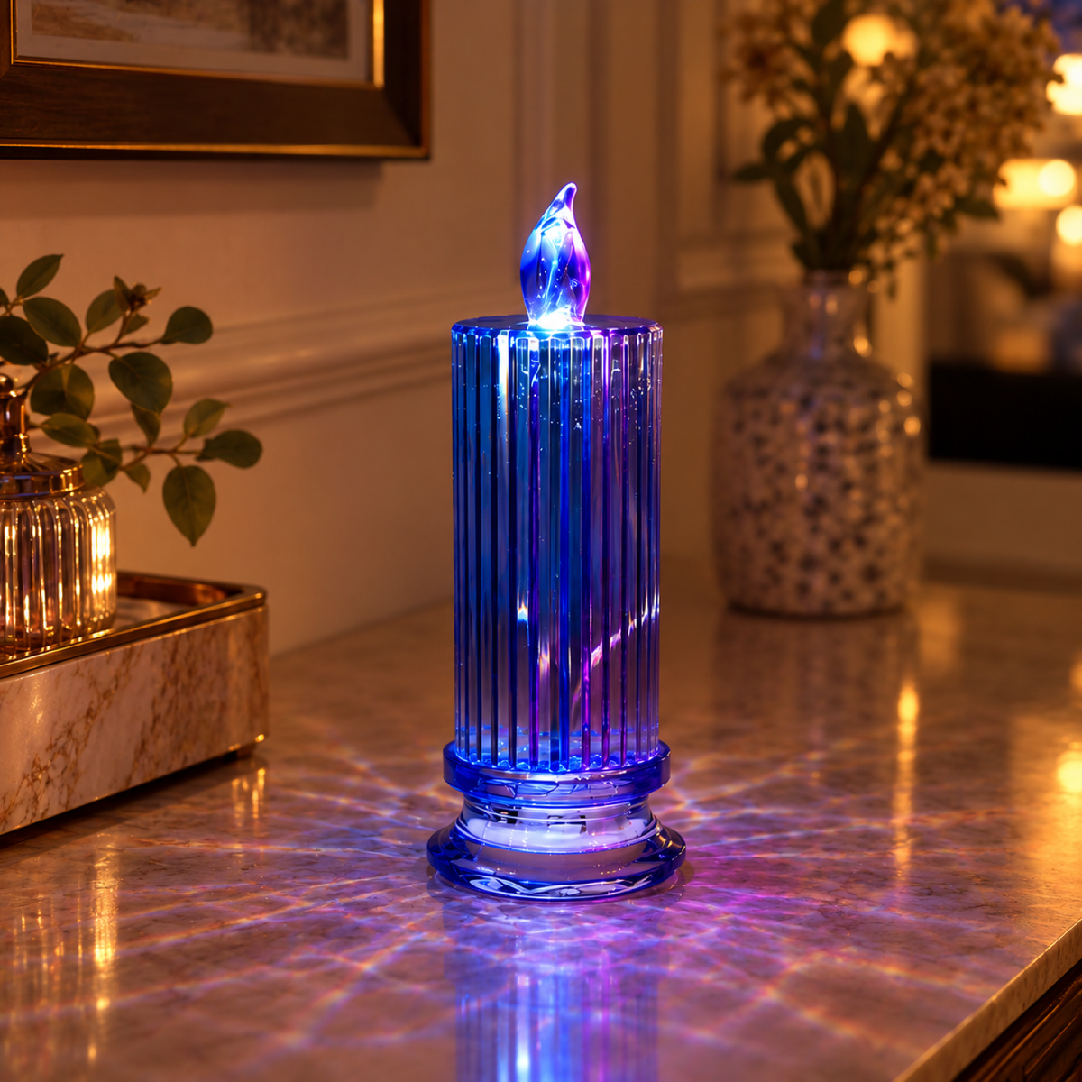 LED Crystal Candle – Glitter Swirling Multicolor Decor | Styleva — 6243_small_led_candle_light showcase image