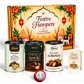 Diwali Gift Hamper with Choco Almonds & Nut Butterscotch & Choco Magic Tin, Pooja Coin & Greeting Card