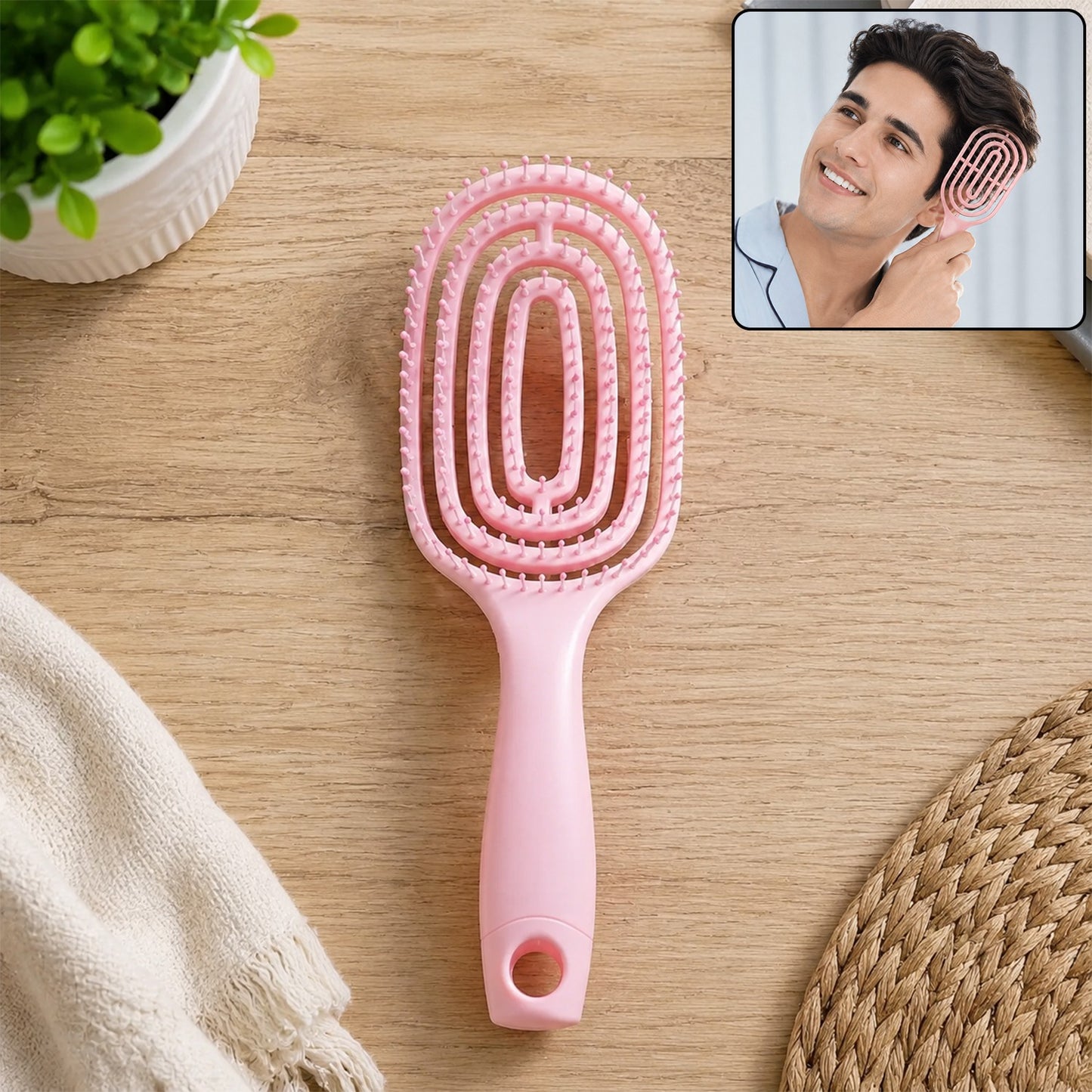 Men's Hair Brush, Styling and Detangling Massage Comb for Men (1 Pc)