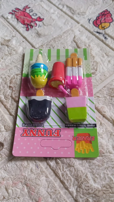 Mini Eraser Set for Kids (9 or 5 Pieces) - Fun Designs, Party Favors, School Prizes