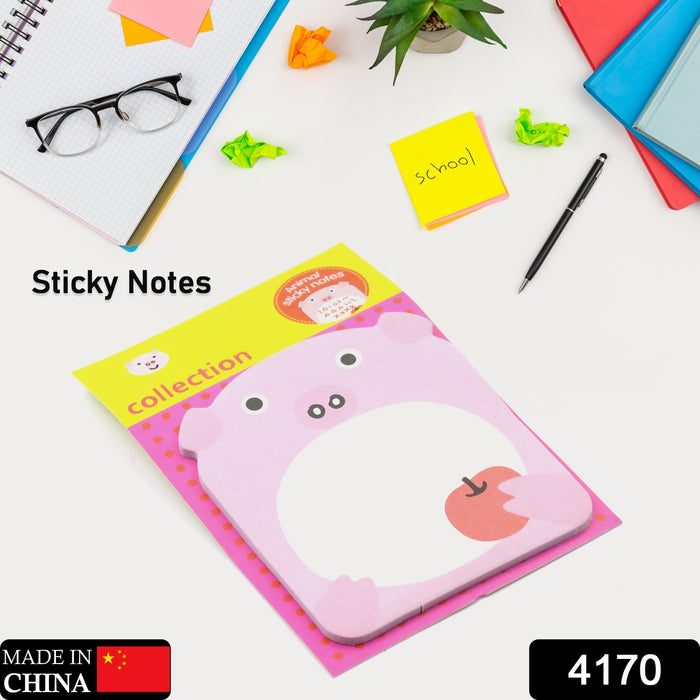 4170 Animal Sticky Notes, Cute Animal Sticky Memo Notes Self-Stick Note Pads for Animal Lovers Students Home Office (1 Pc / 20 Sheets )