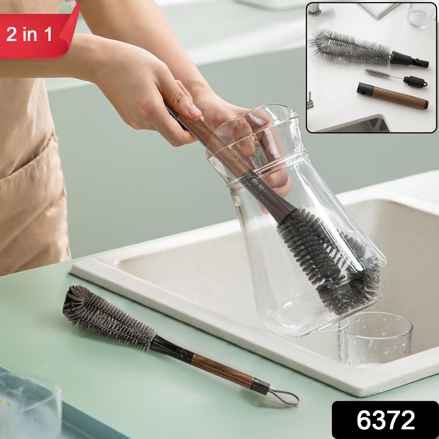 Bottle cleaning brush with SKU code