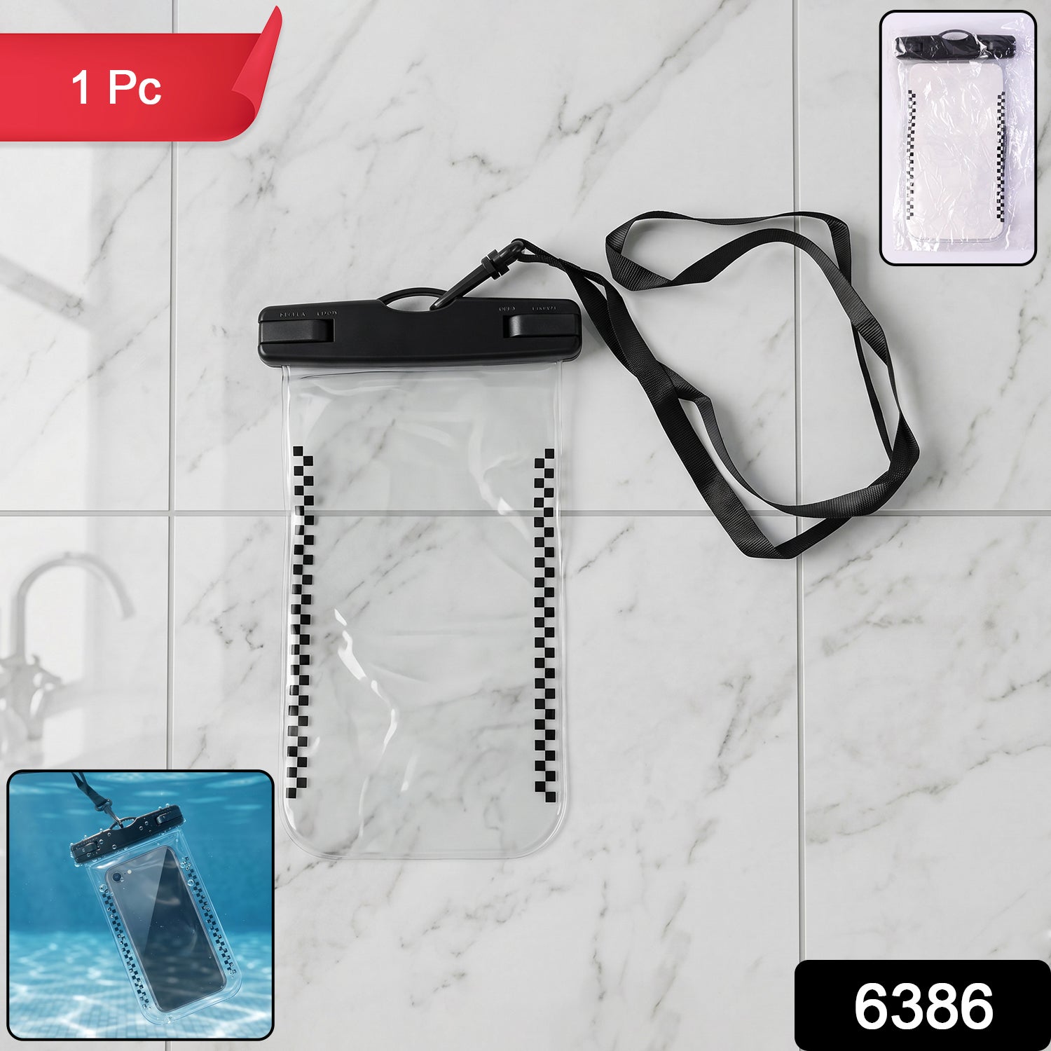Waterproof Mobile Pouch Cover with SKU label