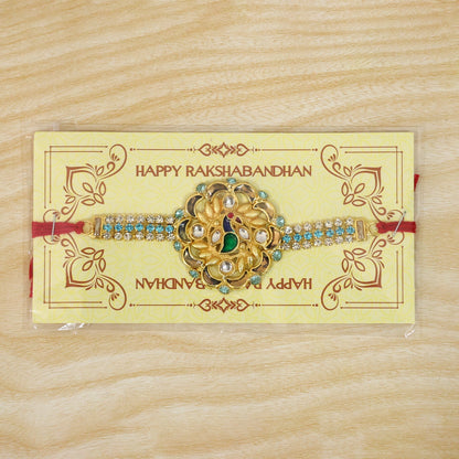 Premium Floral Kundan Rakhi Design for Raksha Bandhan Celebration (5pcs)