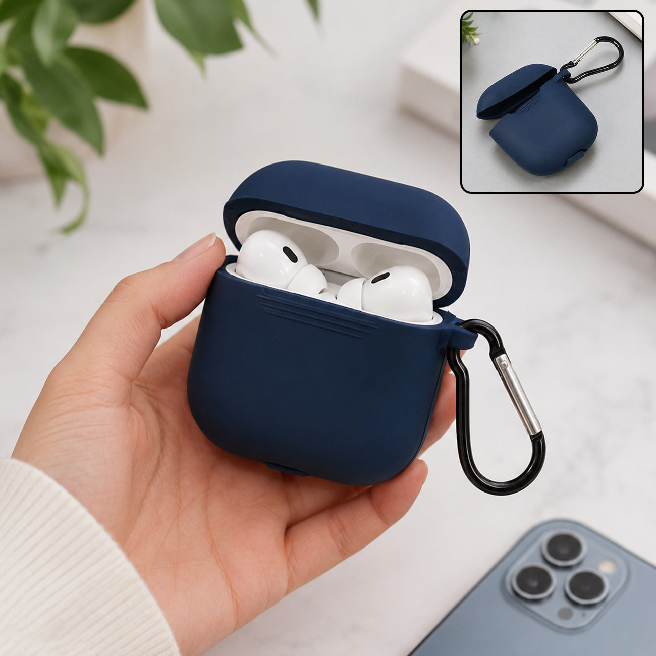Wireless Earbuds Case – Shockproof Silicone Cover with Keychain | PHOBIA