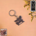 Radhe Krishna Metal Keychain – Durable Spiritual Key Holder