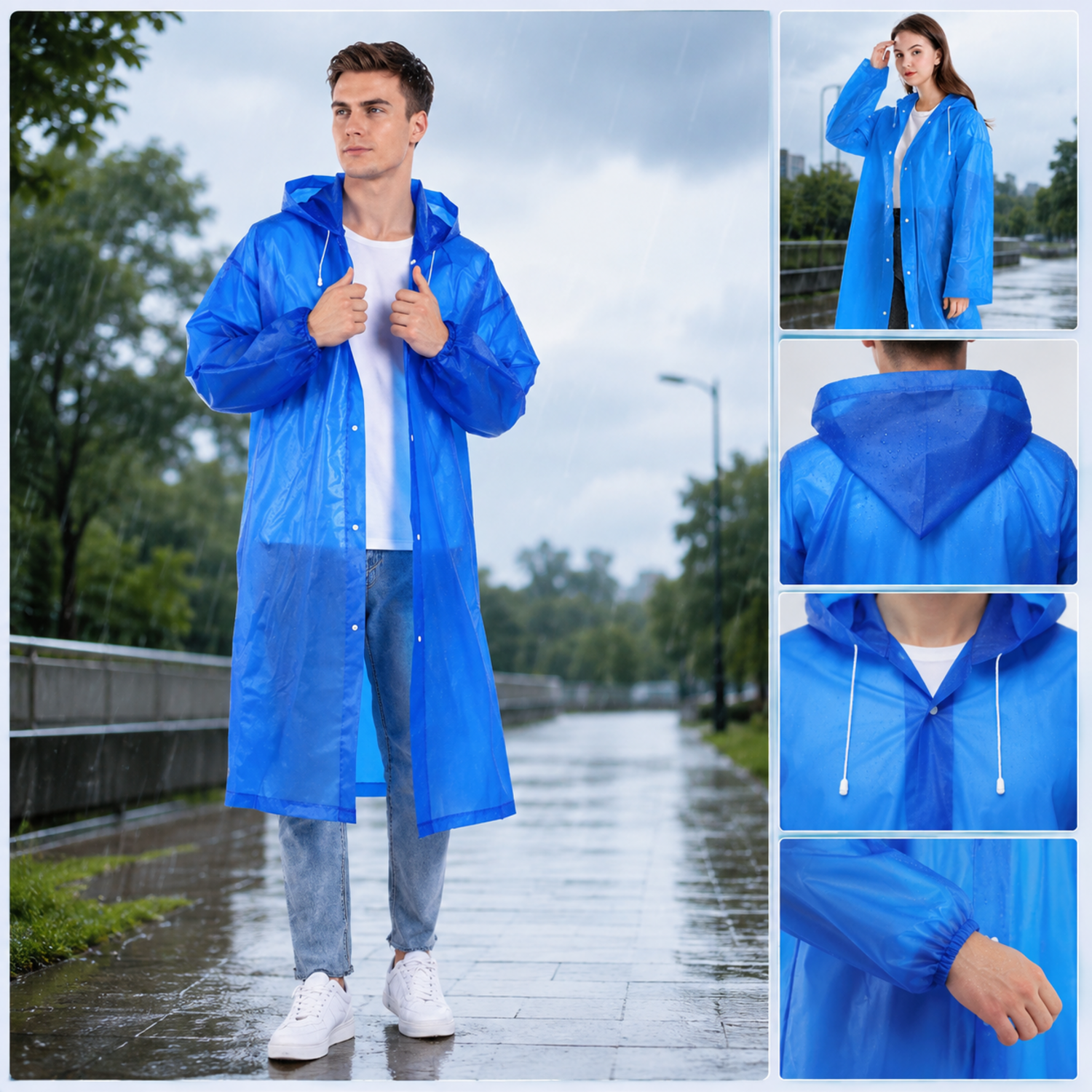 Portable EVA Raincoat for Adults & Kids Monsoon Travel