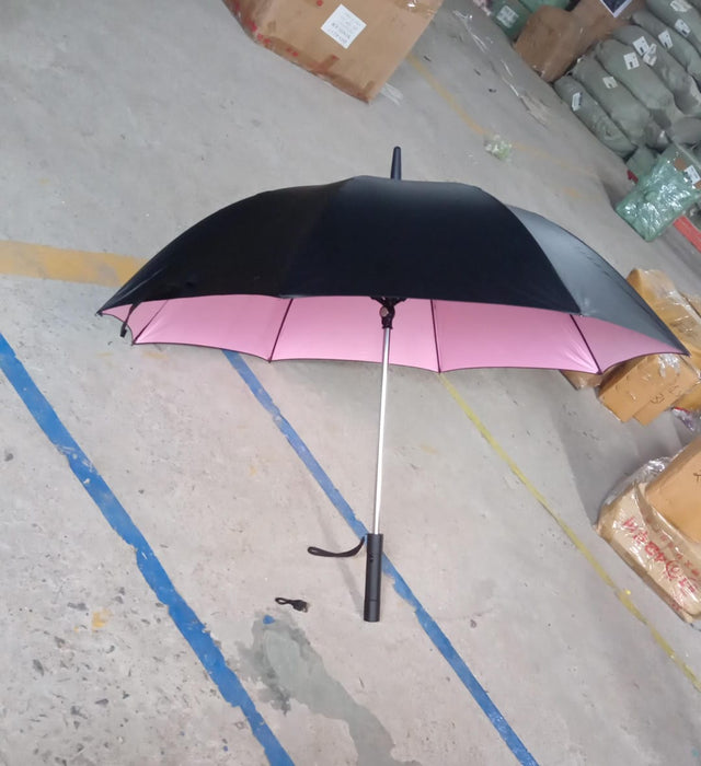 Sun Umbrella With Inside Fan & Power Bank Umbrellas For Summer (1 Pc)