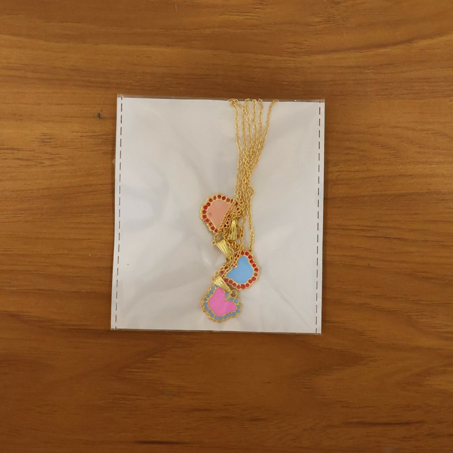 Cute Butterfly-Shaped Gold Pendant Necklace with Color Stones