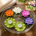 Floating Lotus LED Candles – Smokeless & Waterproof (Pack of 6) | Indo Glow