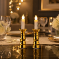 Flameless LED Candle Lights – Gold Base, Suction Cups | Styleva