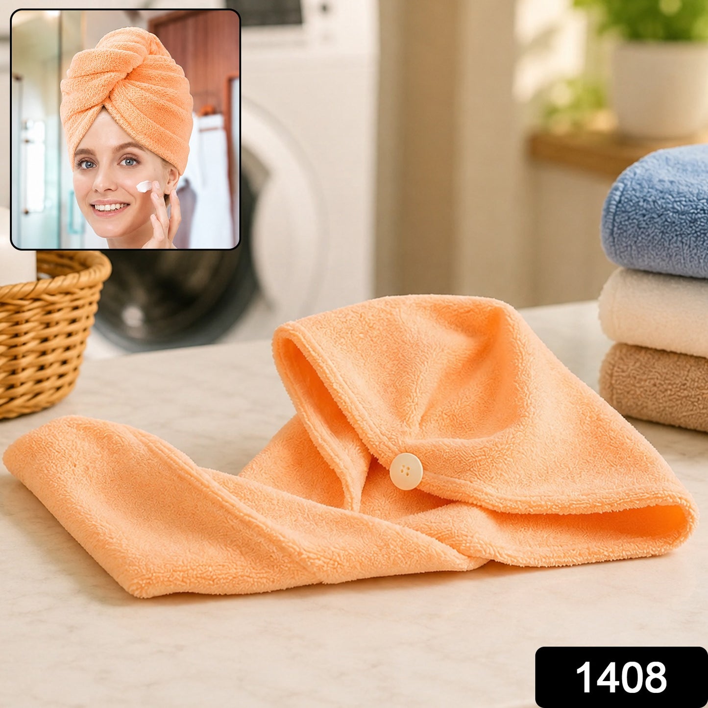 Microfiber Hair Wrap Towel for Women Quick Dry Hair Turban (1 Pc)