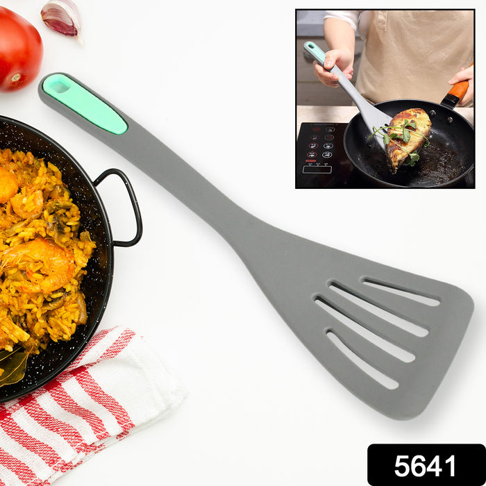 5641 Multipurpose Silicone Spoon, Silicone Basting Spoon Silicon Non-Stick Heat-Resistant Kitchen Turner Premium Turner Kitchen Cookware Items For Cooking (1Pc / 33 Cm)