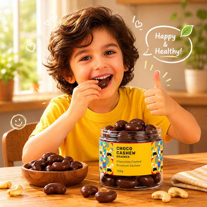 Front view of the elegantly designed Oracle Chocolate Cashew Dragees product packaging.