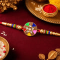 Multicolor Designer Rakhi – Floral Embellished Beaded Thread