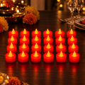 Red LED Flameless Tealight Candles – Safe & Smokeless Ambiance