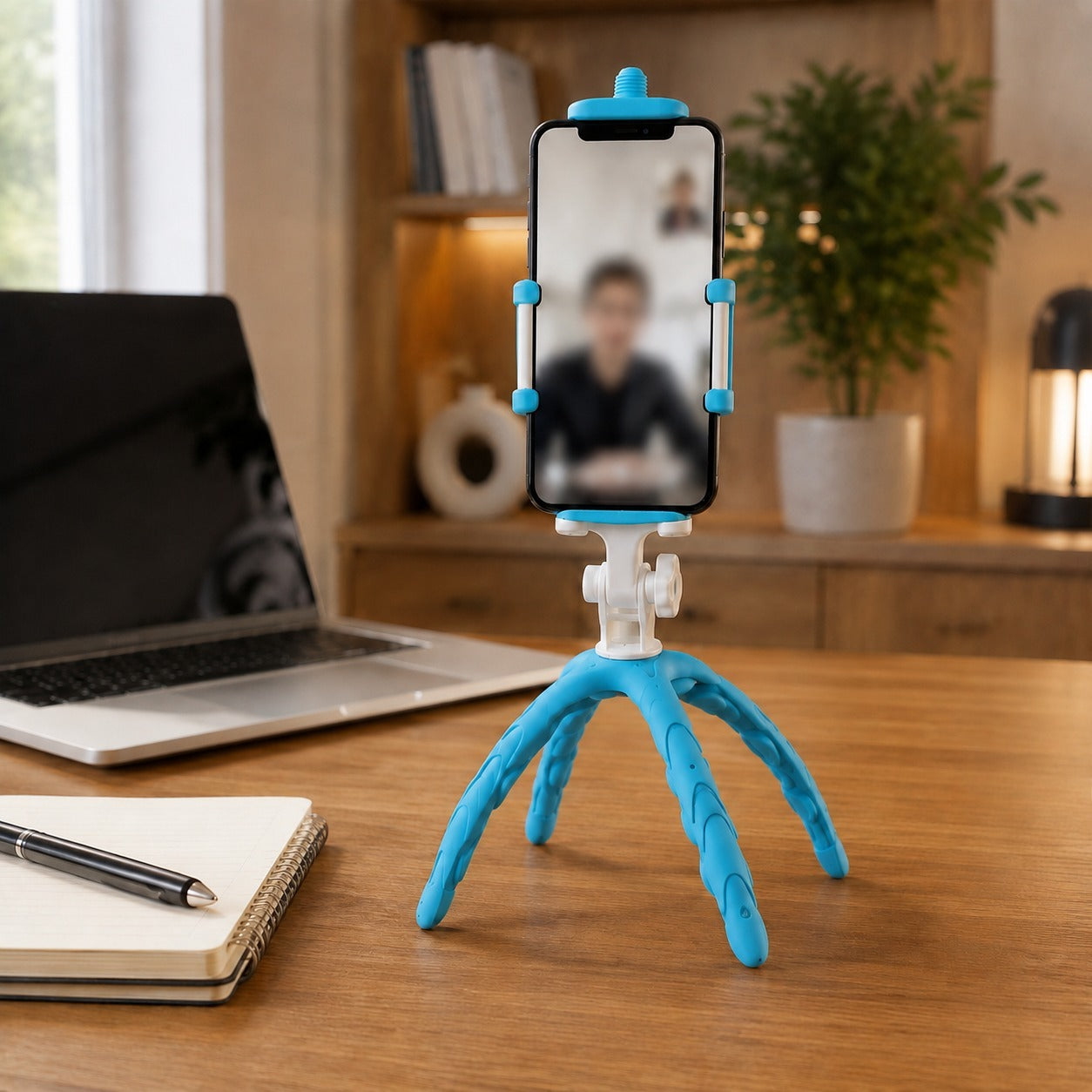 Flexible Neck Mobile Phone Holder with Adjustable Clamp for Bike and Desk (1 Pc)