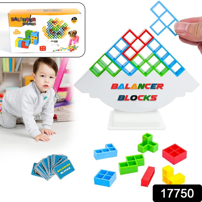 17750 3D Tower Game, Tower Balance Game, Tower Stacking Game Adult Kid Tower Stacking Blocks Balance Game Blocks Building Toys for Kids Age 3+ Years (16 Pcs Set)