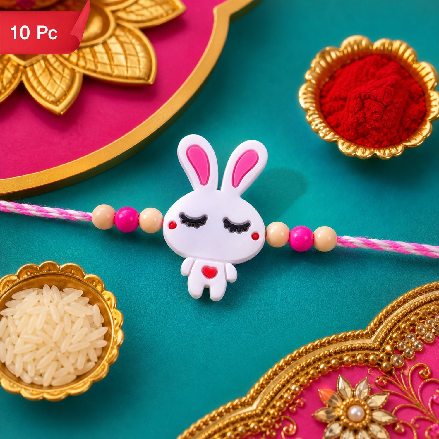 Bunny Character Kids Rakhi Thread Designer for Brother (10pcs)