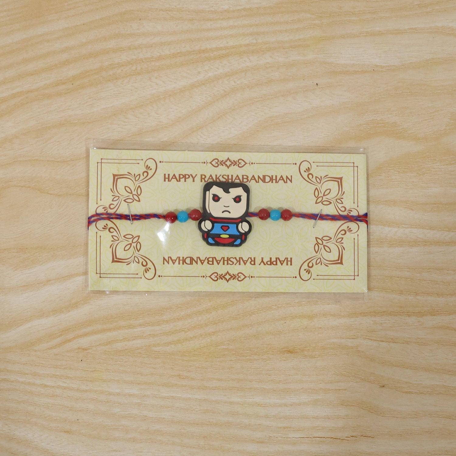 Superhero Rakhi for Brother Cartoon Character Kids Beaded Design (5pcs)